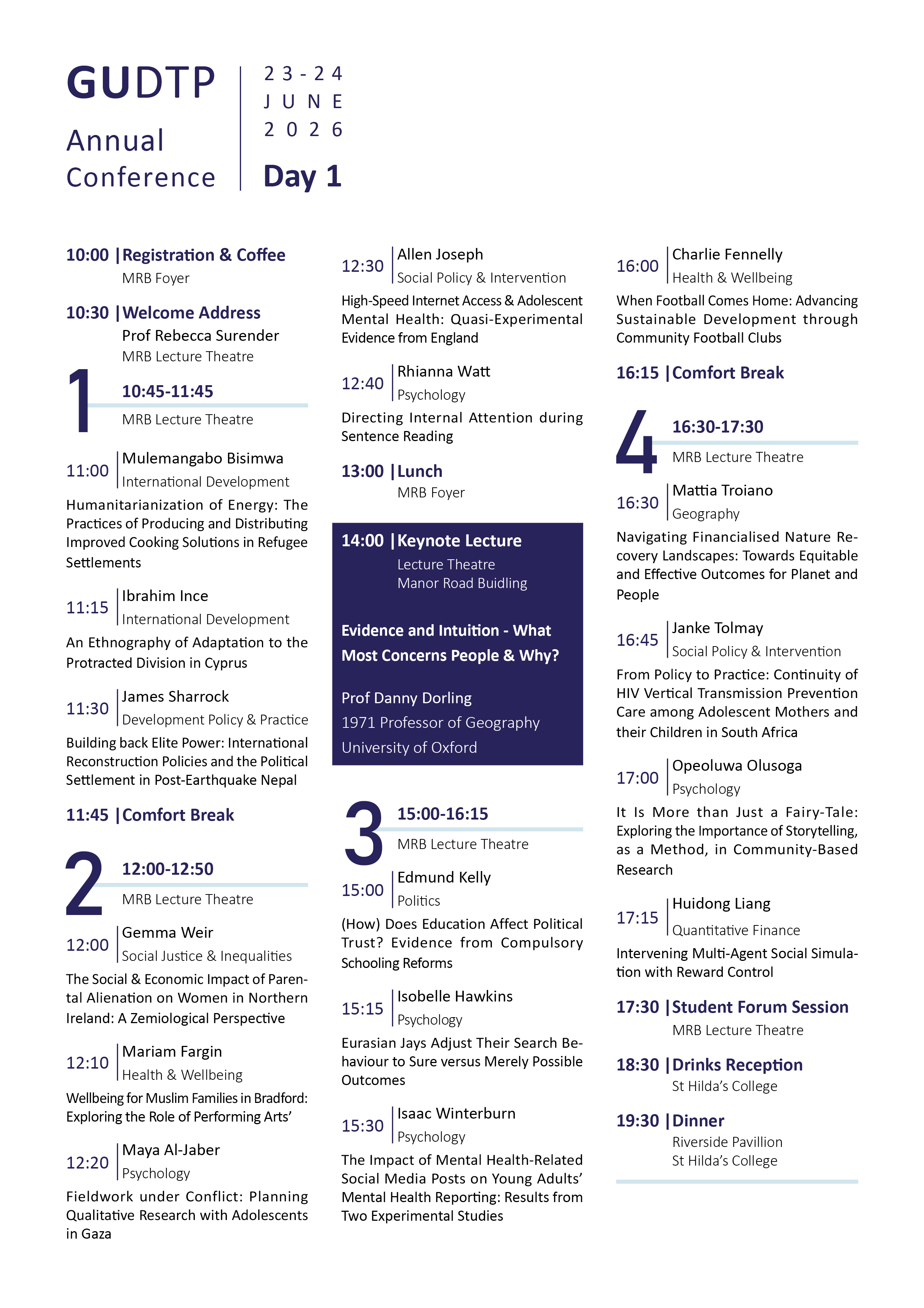 Programme Day 1 