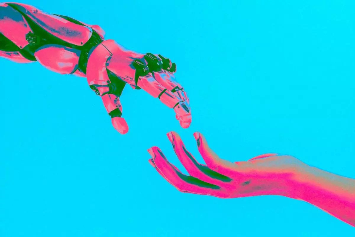 two hands reaching